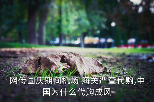 網(wǎng)傳國慶期間機場 海關(guān)嚴查代購,中國為什么代購成風