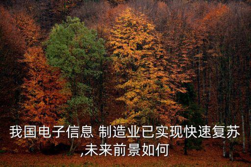 我國(guó)電子信息 制造業(yè)已實(shí)現(xiàn)快速?gòu)?fù)蘇,未來前景如何
