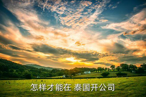 怎樣才能在 泰國(guó)開(kāi)公司