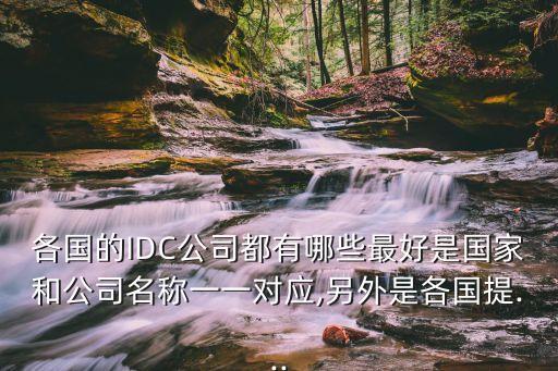各國(guó)的IDC公司都有哪些最好是國(guó)家和公司名稱(chēng)一一對(duì)應(yīng),另外是各國(guó)提...