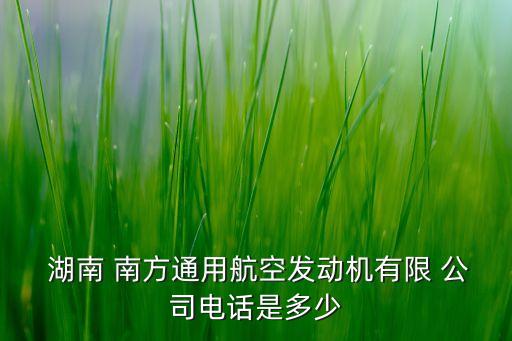  湖南 南方通用航空發(fā)動機有限 公司電話是多少