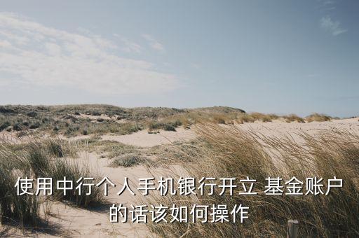 使用中行個(gè)人手機(jī)銀行開(kāi)立 基金賬戶(hù)的話該如何操作