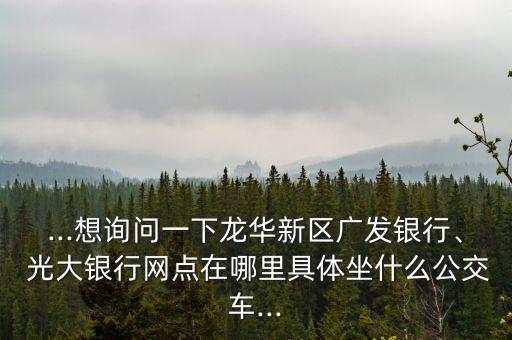 ...想詢問一下龍華新區(qū)廣發(fā)銀行、 光大銀行網(wǎng)點(diǎn)在哪里具體坐什么公交車...