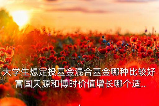 大學(xué)生想定投基金混合基金哪種比較好 富國天源和博時價值增長哪個適...