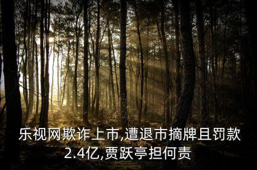  樂視網欺詐上市,遭退市摘牌且罰款2.4億,賈躍亭擔何責