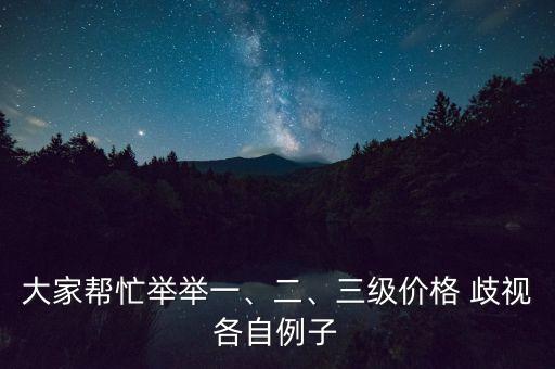 大家?guī)兔εe舉一、二、三級價格 歧視各自例子