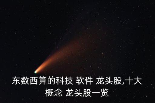 東數西算的科技 軟件 龍頭股,十大概念 龍頭股一覽