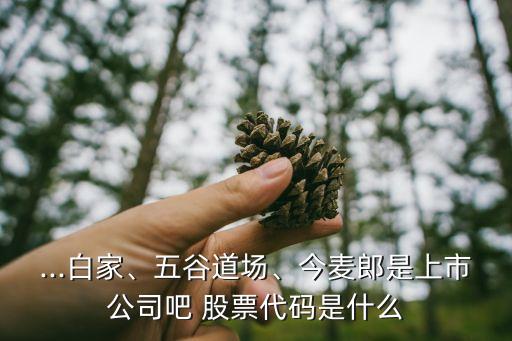 ...白家、五谷道場、今麥郎是上市公司吧 股票代碼是什么