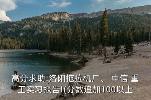 高分求助:洛陽拖拉機(jī)廠、 中信 重工實習(xí)報告!(分?jǐn)?shù)追加100以上