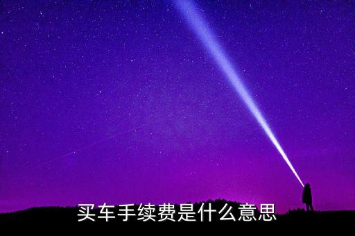 買(mǎi)車(chē)手續(xù)費(fèi)是什么意思