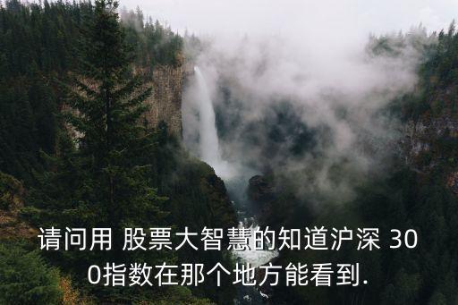 請問用 股票大智慧的知道滬深 300指數在那個地方能看到.