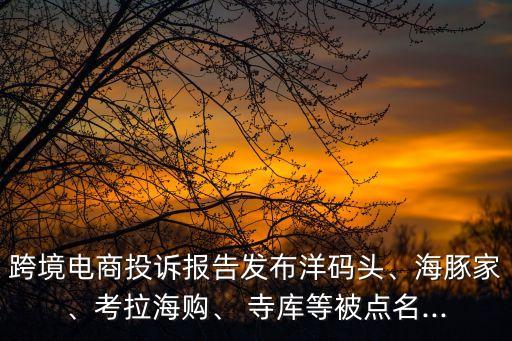 跨境電商投訴報(bào)告發(fā)布洋碼頭、海豚家、考拉海購、 寺庫等被點(diǎn)名...