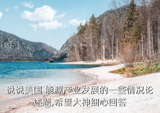 說說美國(guó) 能源產(chǎn)業(yè)發(fā)展的一些情況論述題,希望大神細(xì)心回答