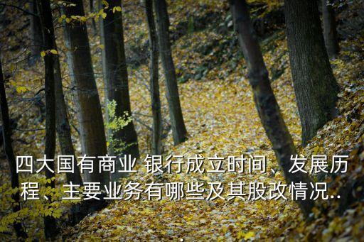 四大國有商業(yè) 銀行成立時(shí)間、發(fā)展歷程、主要業(yè)務(wù)有哪些及其股改情況...