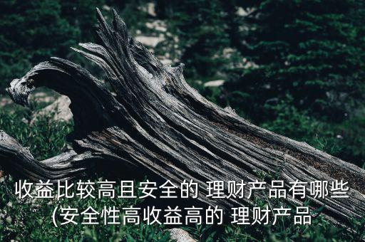 收益比較高且安全的 理財產品有哪些(安全性高收益高的 理財產品