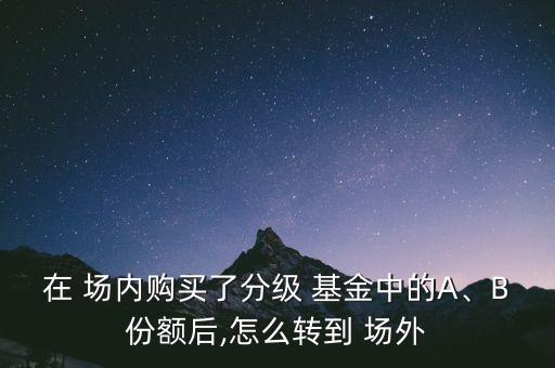 在 場內(nèi)購買了分級(jí) 基金中的A、B份額后,怎么轉(zhuǎn)到 場外