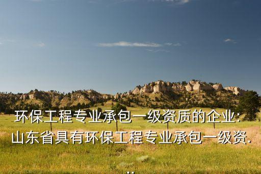 環(huán)保工程專(zhuān)業(yè)承包一級(jí)資質(zhì)的企業(yè): 山東省具有環(huán)保工程專(zhuān)業(yè)承包一級(jí)資...