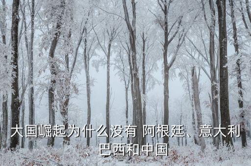 大國崛起為什么沒有 阿根廷、意大利、巴西和中國