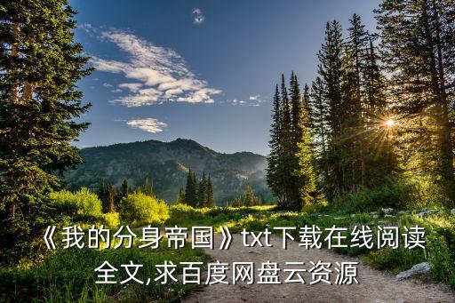 《我的分身帝國(guó)》txt下載在線閱讀全文,求百度網(wǎng)盤(pán)云資源