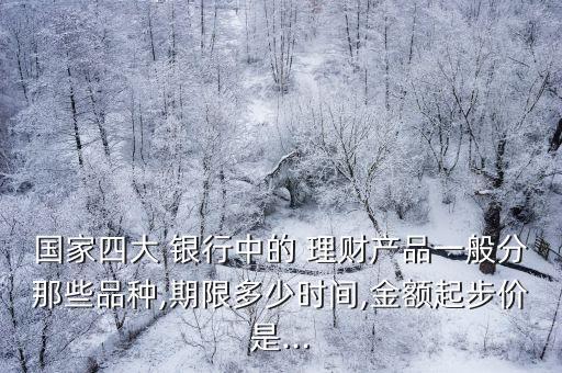 國家四大 銀行中的 理財產品一般分那些品種,期限多少時間,金額起步價是...