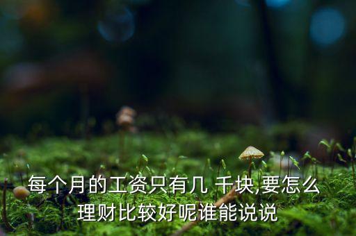 每個(gè)月的工資只有幾 千塊,要怎么 理財(cái)比較好呢誰能說說