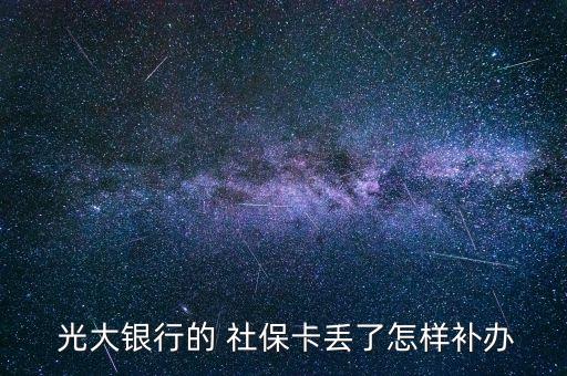  光大銀行的 社?？▉G了怎樣補(bǔ)辦