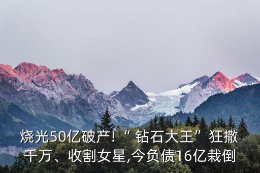 燒光50億破產(chǎn)!“ 鉆石大王”狂撒千萬、收割女星,今負債16億栽倒