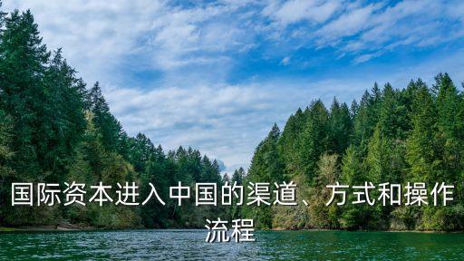 國際資本進入中國的渠道、方式和操作流程