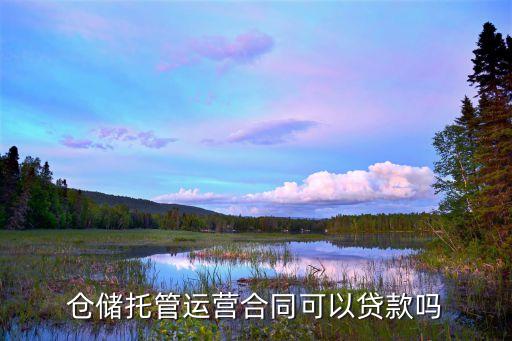 倉儲(chǔ)托管運(yùn)營(yíng)合同可以貸款嗎