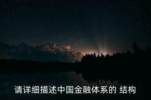 請?jiān)敿?xì)描述中國金融體系的 結(jié)構(gòu)