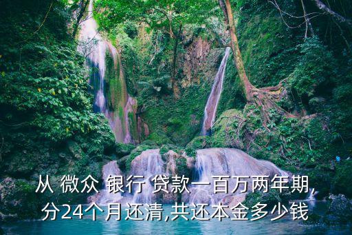 從 微眾 銀行 貸款一百萬兩年期,分24個(gè)月還清,共還本金多少錢