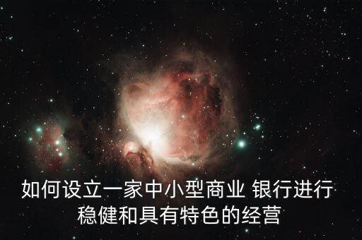 如何設(shè)立一家中小型商業(yè) 銀行進行 穩(wěn)健和具有特色的經(jīng)營