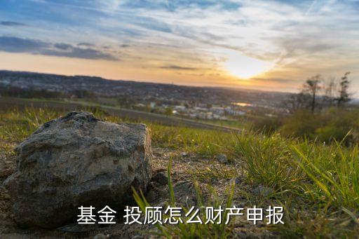 基金 投顧怎么財產申報
