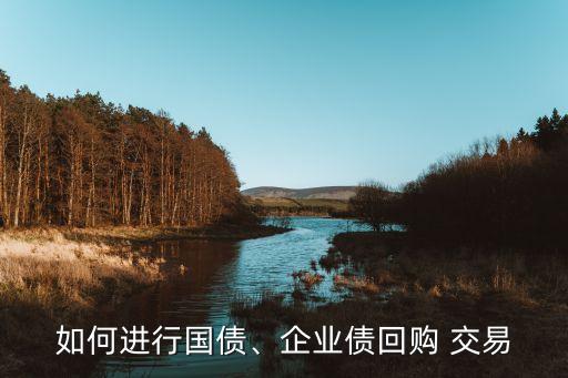 如何進(jìn)行國(guó)債、企業(yè)債回購(gòu) 交易