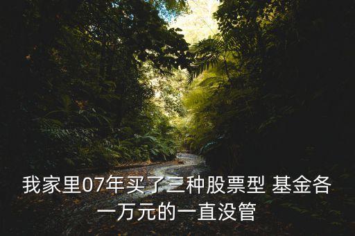 我家里07年買了三種股票型 基金各一萬(wàn)元的一直沒(méi)管