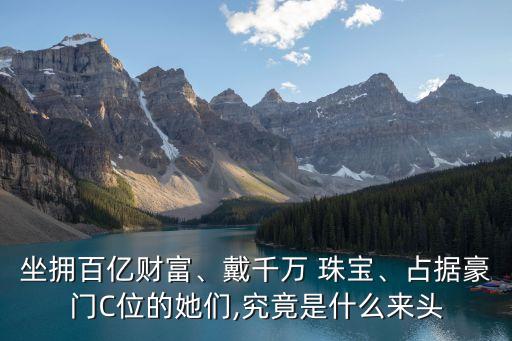 坐擁百億財富、戴千萬 珠寶、占據(jù)豪門C位的她們,究竟是什么來頭