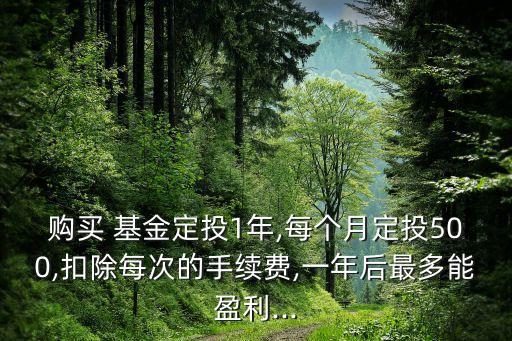購買 基金定投1年,每個(gè)月定投500,扣除每次的手續(xù)費(fèi),一年后最多能盈利...