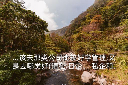 ...該去那類公司比較好學(xué)管理,又是去哪類好(請(qǐng)?jiān)?日企、 私企和...