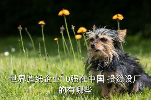 世界造紙企業(yè)10強在中國 投資設廠的有哪些