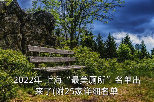 2022年 上?！白蠲缼泵麊纬鰜砹?附25家詳細(xì)名單