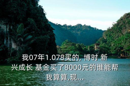 我07年1.078買的, 博時(shí) 新興成長(zhǎng) 基金買了8000元的誰能幫我算算,現(xiàn)...